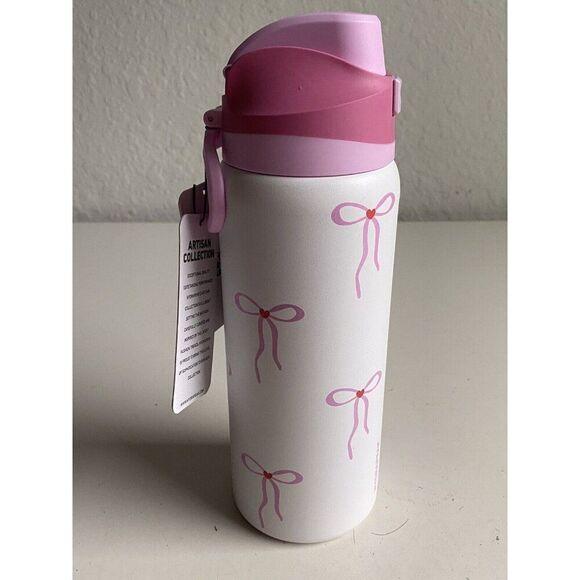Hydrapeak Pink Bow Coquette Tumbler Water Bottle 32 Oz Leak Proof Limited NEW - Picture 7 of 11
